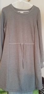 Grey Sweatshirt dress with drawstring waist